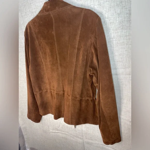 Maximo Wilsons Classic Brown Suede Western Belted Jacket Women's XL Vintage Y2K - Picture 4 of 16